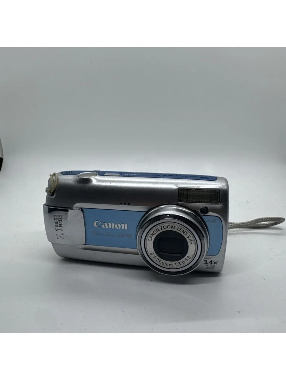 Canon PowerShot A470 7.1MP Compact Digital Camera Tested Working Blue